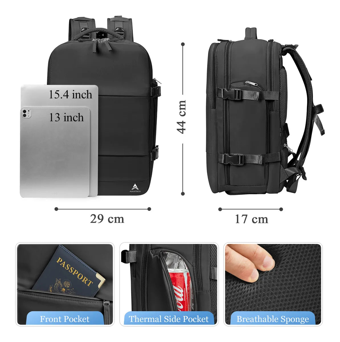 Mochila de Viaje TSA Aprobada – Comodidad, Seguridad y Estilo